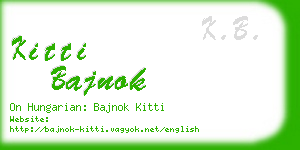 kitti bajnok business card